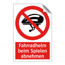 Fahrradhelm beim Spielen abnehmen