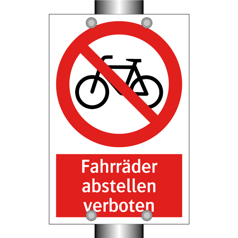 Fahrräder abstellen verboten