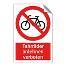 Fahrräder anlehnen verboten