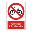 Fahrräder nicht abstellen