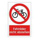 Fahrräder nicht abstellen