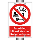 Fahrräder, Inlineskates und Roller verboten