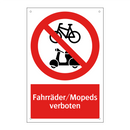 Fahrräder/Mopeds verboten