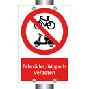 Fahrräder/Mopeds verboten