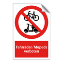 Fahrräder/Mopeds verboten