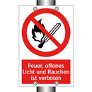 Feuer, offenes Licht und Rauchen ist verboten
