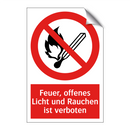 Feuer, offenes Licht und Rauchen ist verboten