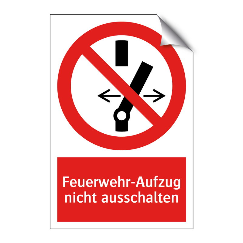 Feuerwehr-Aufzug nicht ausschalten