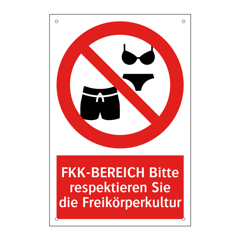 FKK-BEREICH Bitte respektieren Sie die Freikörperkultur
