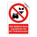FKK-BEREICH Bitte respektieren Sie die Freikörperkultur