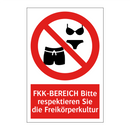 FKK-BEREICH Bitte respektieren Sie die Freikörperkultur