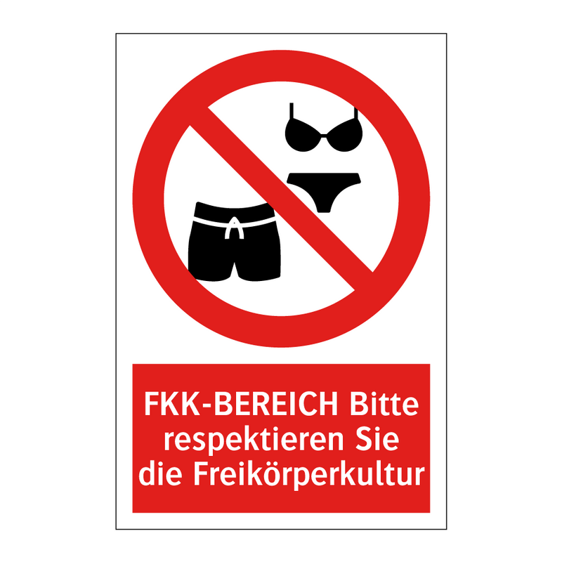 FKK-BEREICH Bitte respektieren Sie die Freikörperkultur