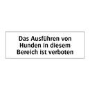 Das Ausführen von Hunden in diesem Bereich ist verboten