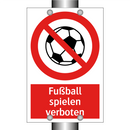 Fußball spielen verboten