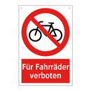 Für Fahrräder verboten