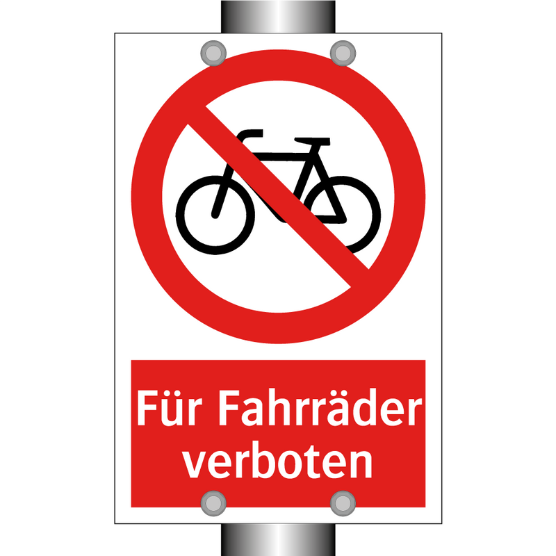 Für Fahrräder verboten