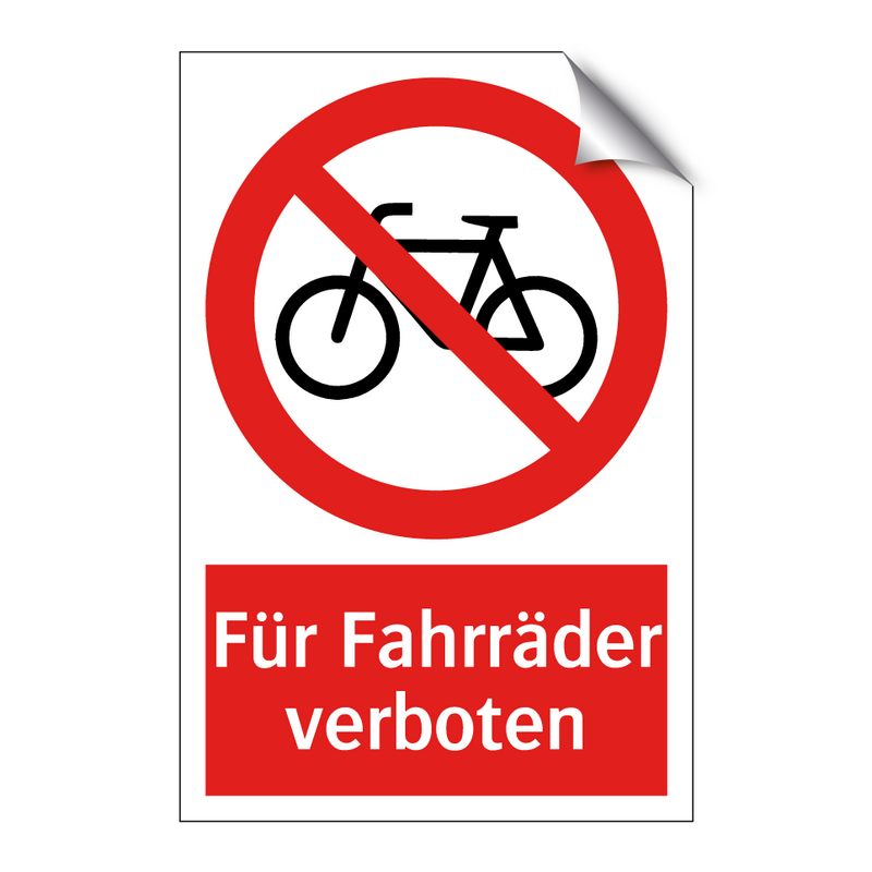 Für Fahrräder verboten
