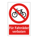 Für Fahrräder verboten