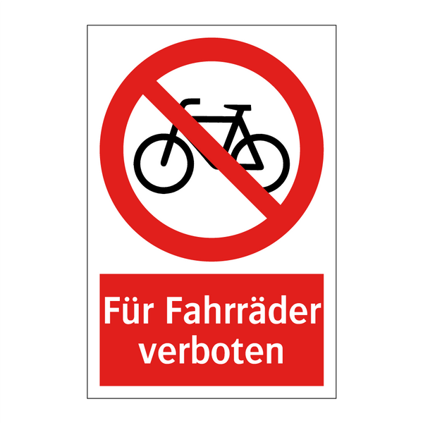 Für Fahrräder verboten