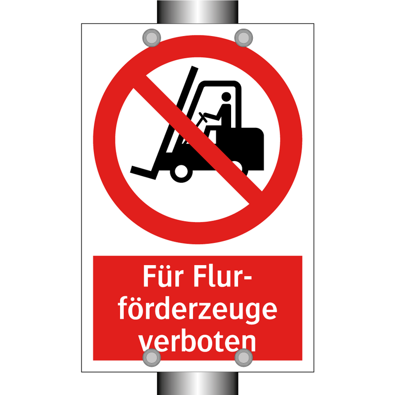 Für Flur- förderzeuge verboten
