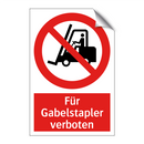 Für Gabelstapler verboten