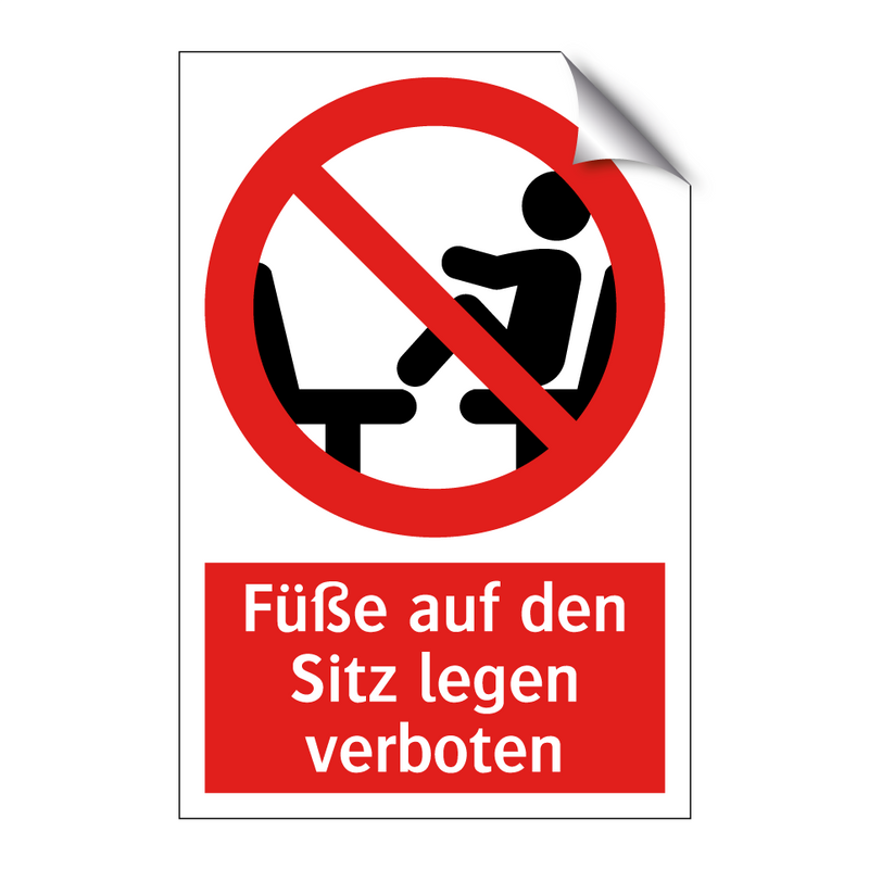 Füße auf den Sitz legen verboten