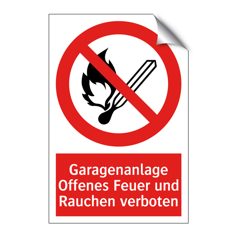 Garagenanlage Offenes Feuer und Rauchen verboten