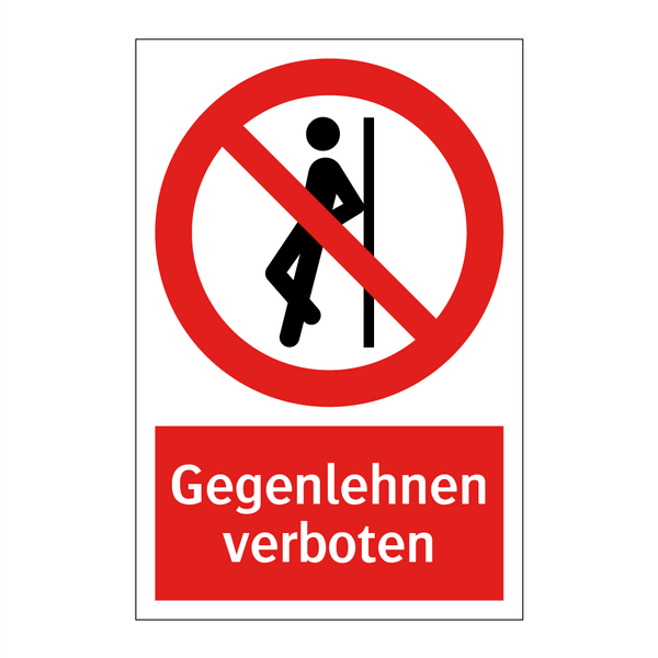 Gegenlehnen verboten