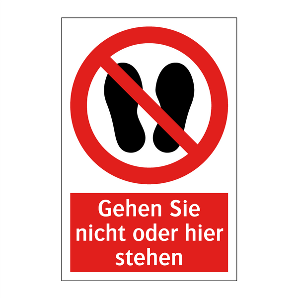 Gehen Sie nicht oder hier stehen