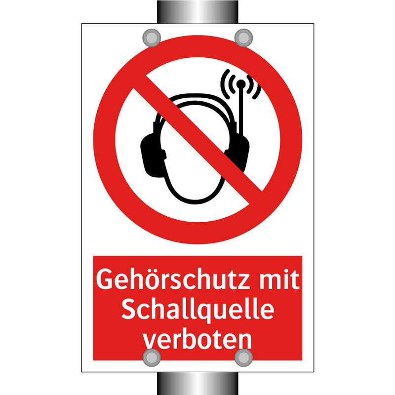 Gehörschutz mit Schallquelle verboten