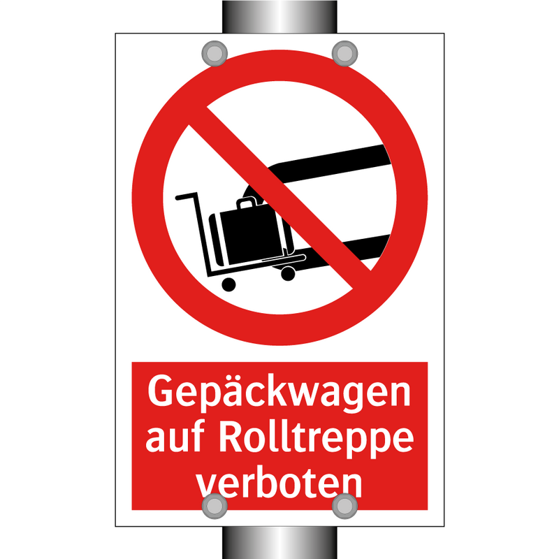 Gepäckwagen auf Rolltreppe verboten