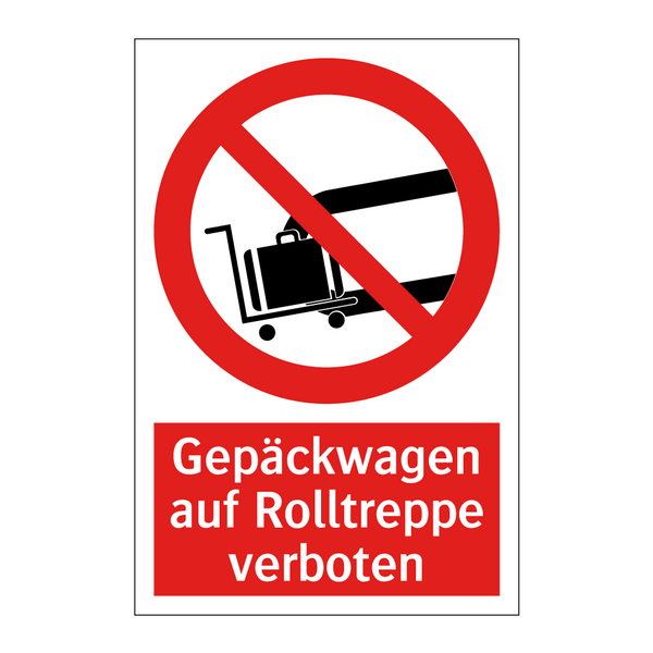 Gepäckwagen auf Rolltreppe verboten