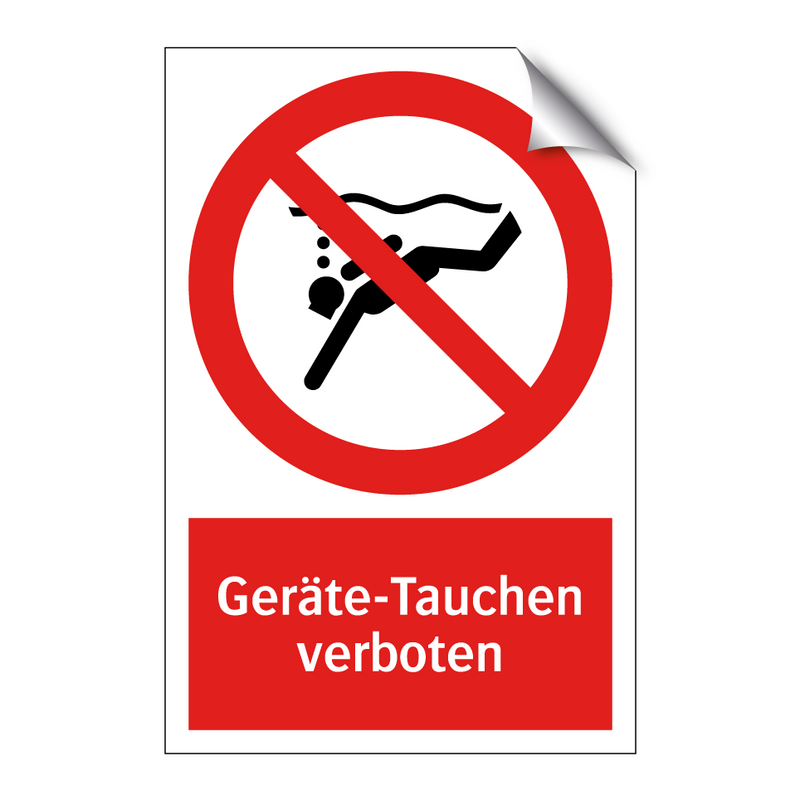 Geräte-Tauchen verboten