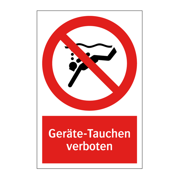 Geräte-Tauchen verboten