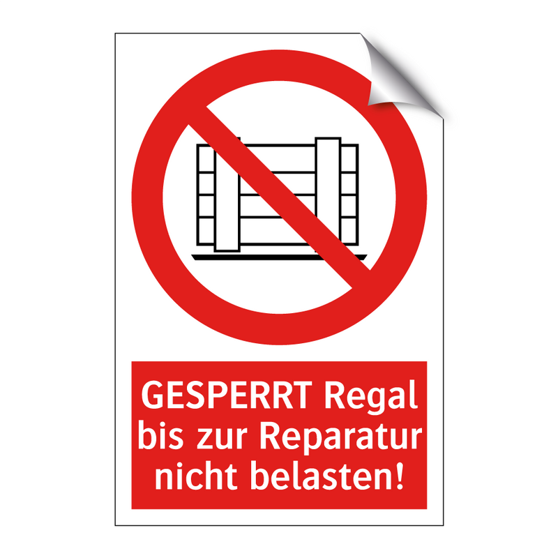 GESPERRT Regal bis zur Reparatur nicht belasten!