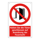 Halten Sie die Türen geschlossen auf Anordnung der Feuerwehr