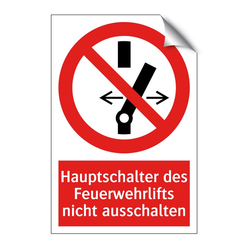 Hauptschalter des Feuerwehrlifts nicht ausschalten