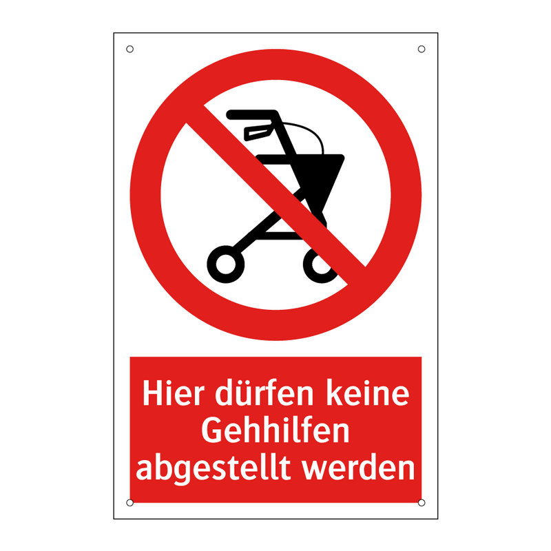 Hier dürfen keine Gehhilfen abgestellt werden