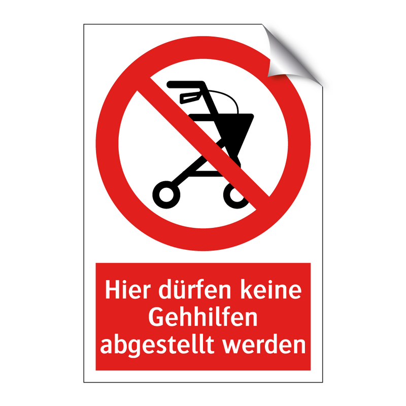 Hier dürfen keine Gehhilfen abgestellt werden