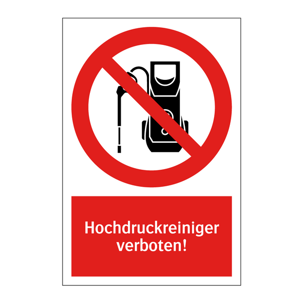 Hochdruckreiniger verboten!