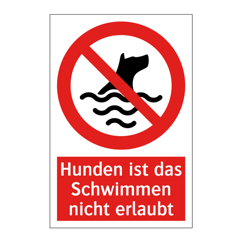 Hunden ist das Schwimmen nicht erlaubt