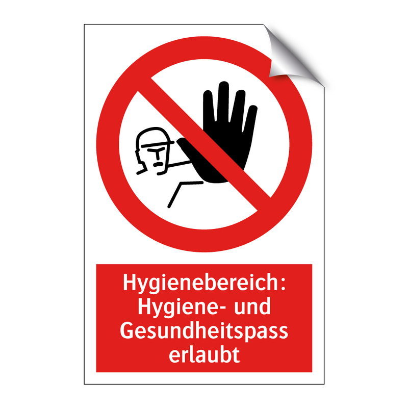Hygienebereich: Hygiene- und Gesundheitspass erlaubt