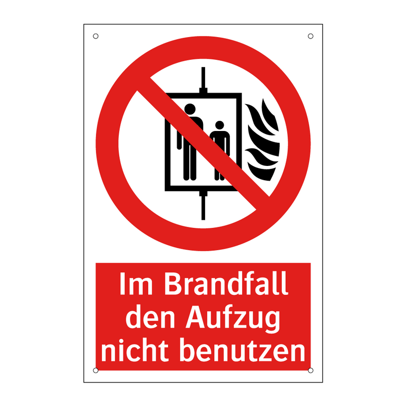 Im Brandfall den Aufzug nicht benutzen