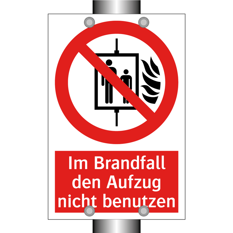 Im Brandfall den Aufzug nicht benutzen