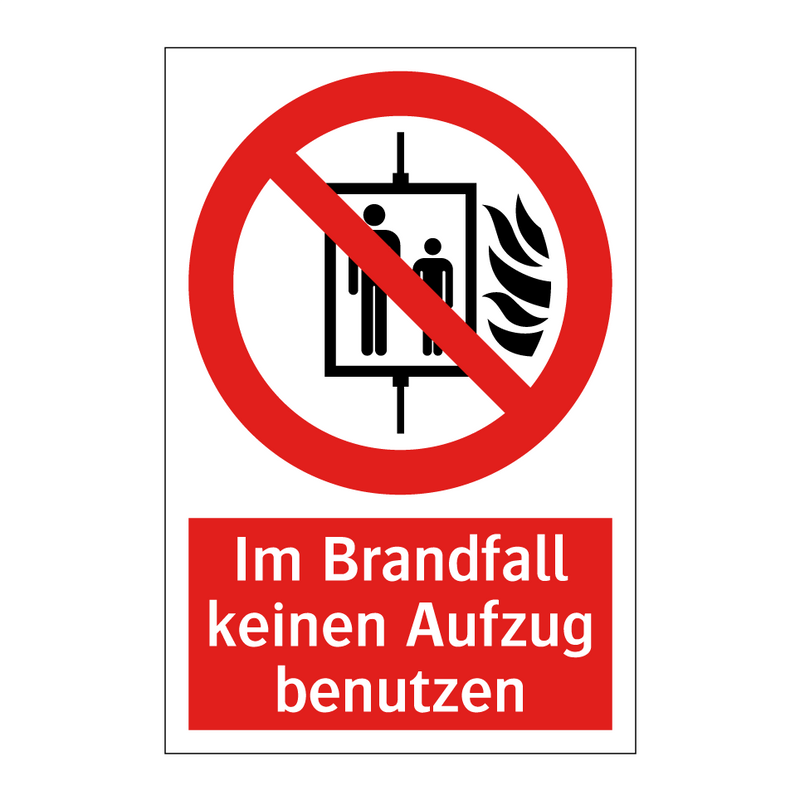 Im Brandfall keinen Aufzug benutzen
