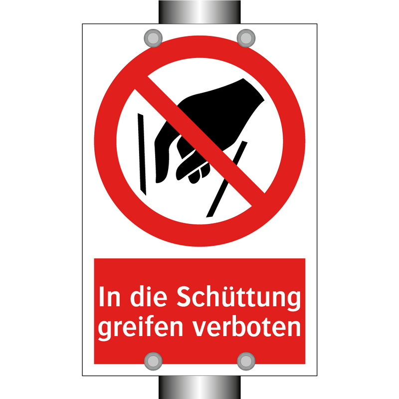 In die Schüttung greifen verboten