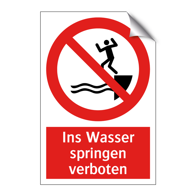 Ins Wasser springen verboten
