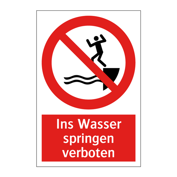 Ins Wasser springen verboten