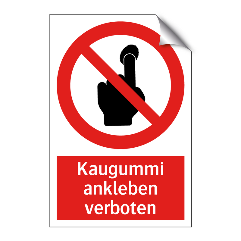 Kaugummi ankleben verboten