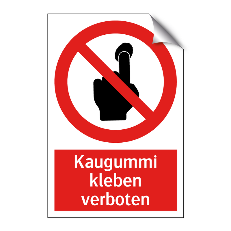 Kaugummi kleben verboten